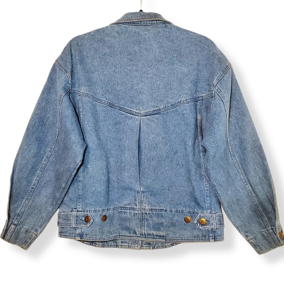 Vintage Together! Jean Jacket 80s Lace Crochet Cottagecore - Picture 5 of 10